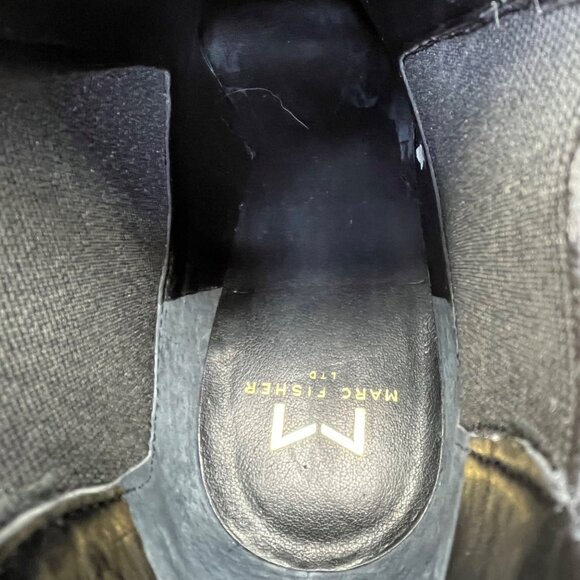 Marc Fisher Women’s Black Leather Pointed Toe Block Heel Ankle Booties Size 8M - Picture 8 of 11